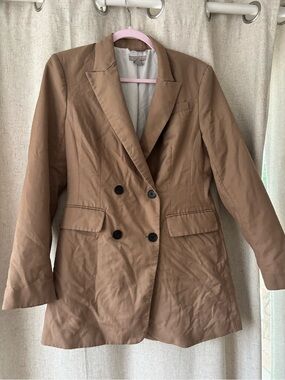 H&M Women's Double-Breasted Blazer in Camel